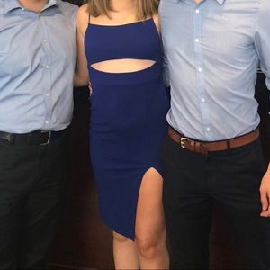 MBOUTIQUE COBALT BLUE CUTOUT DRESS